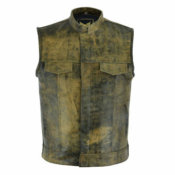 Leatherick SOA Distressed Brown Vintage Leather Vest